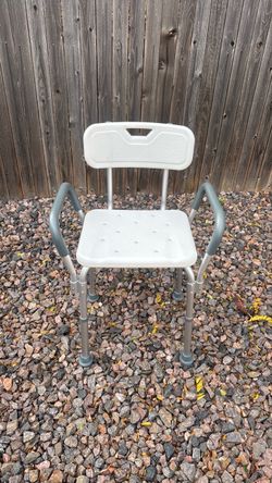 Medline Premium Shower Chair with Back & Padded Armrests, 350 lb Capacity