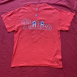 Men's Aaron Nola Philadelphia Phillies Jersey Shirt Size Medium Majestic Red