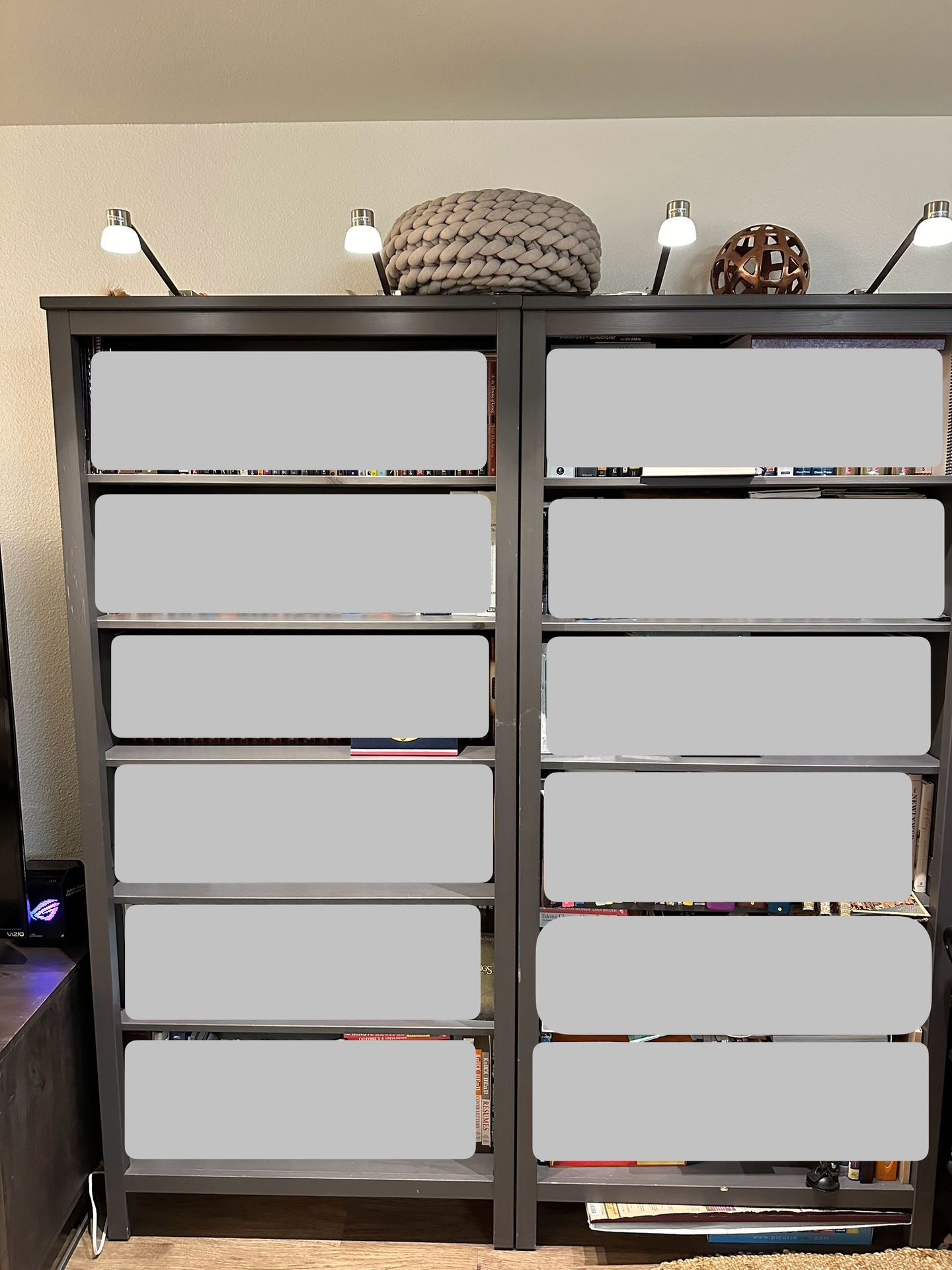 Two (2) IKEA Hemnes Bookcase - Dark Walnut, Solid Wood, Gently Used