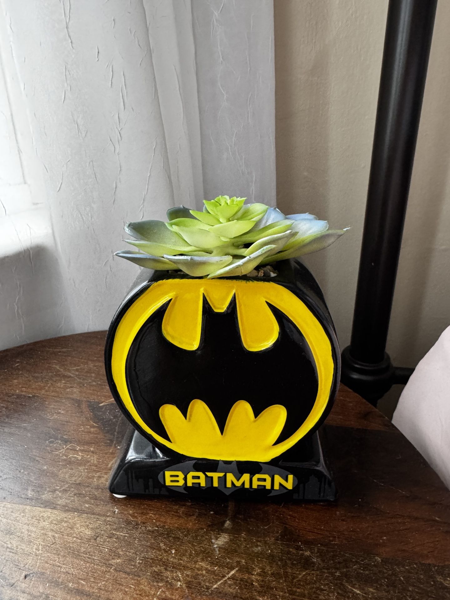 Batman Logo Fake Potted Succulent