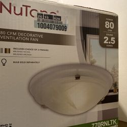 Nutone 770RNLTK Brushed Nickel 80 CFM Ceiling Bathroom Exhaust Fan Light