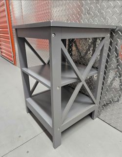 Authentic Convenience Concepts Oxford End Table with Shelves - Gray
