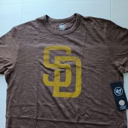 Size XL San Diego Padres Grit Men's '47 Brand Scrum Tee - Chocolate