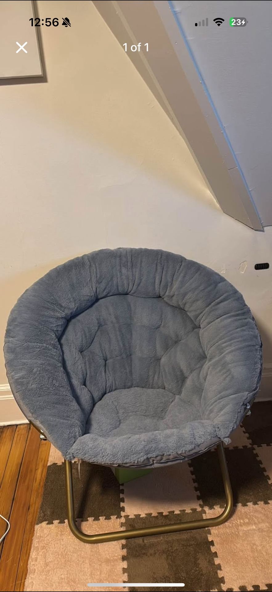 Millard Cozy X-Large Faux Fur Saucer Chair