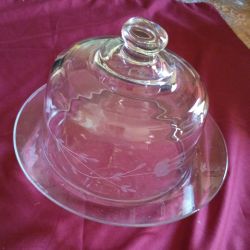 Glass Dome Cloche with Plate pastry (princess house)