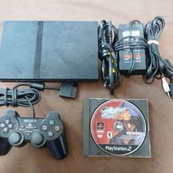 Playstation 2 PS2 Slim Console With Controller And Game 