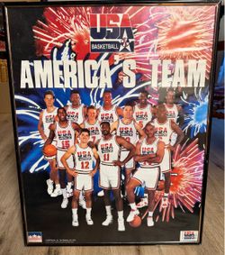 Vintage 1992 USA Basketball DreamTeam poster 16x20 - Starline