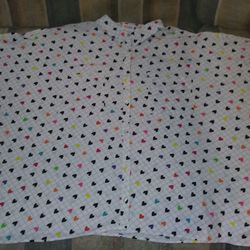 LulaRoe Women's Size 3XL Short Sleeve Button Up Collared Shirt Multicolor Hearts