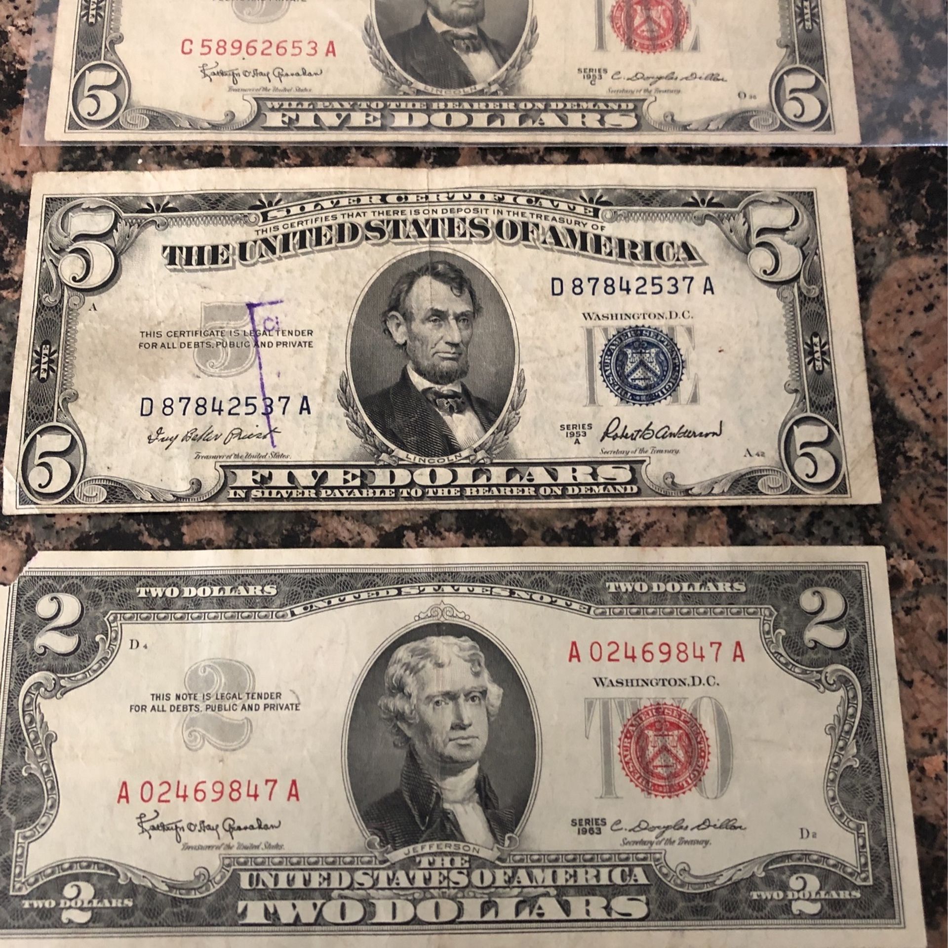 Vintage 1953 1963 Red And Blue Seals