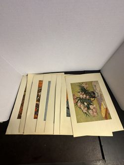 Vintage 1952 Vincent Van Gogh Art Prints Lot of 8 Abrams 15x11 Bookplates