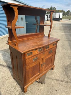 Vintage Antique Oak Washstand
