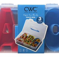 Cook With Color ABC Alphabet Snack Box, Perfect On-The-Go 3 Compartments, NEW
