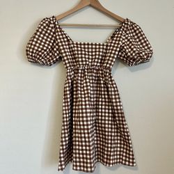 Brown Gingham Dress Show me your MUMU