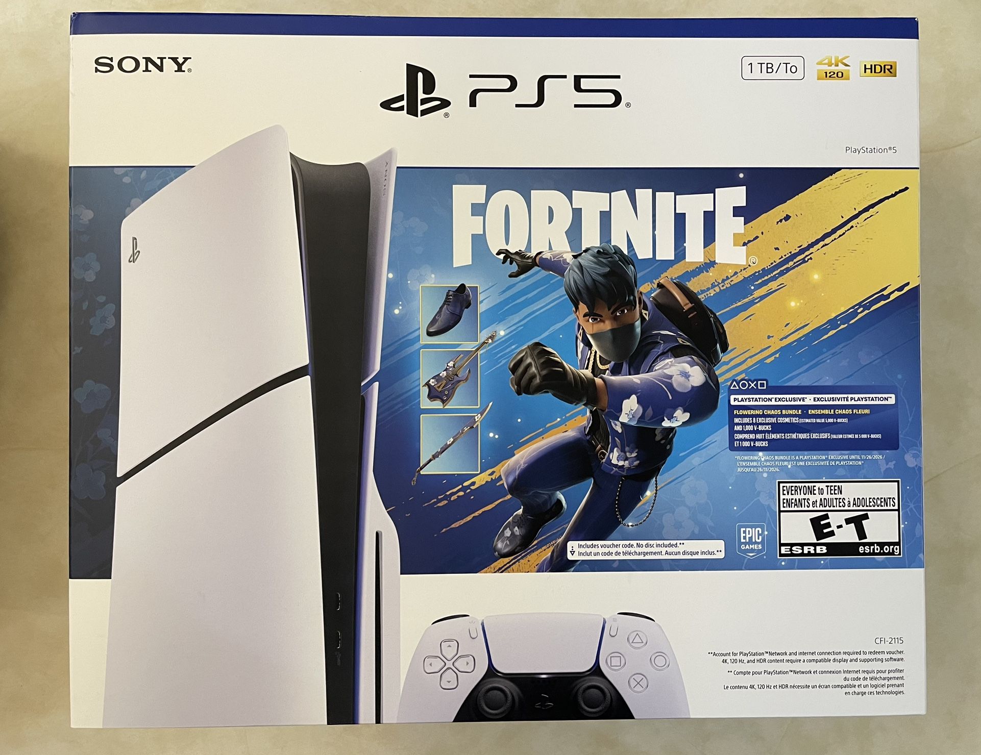 Brand NEW/Sealed Sony PlayStation 5 Disk Slim - Fortnite Flowering Chaos Bundle