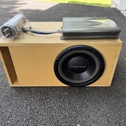Subwoofer Box, Amp and Capacitor. 