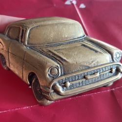 Vintage 1970s Brass Classic Sedan Car Belt Buckle