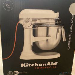 KitchenAid Commercial 8-Quart Bowl-Lift Stand Mixer with Bowl Guard | White