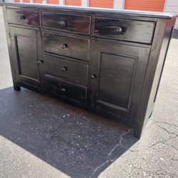 🖤  Black Dresser ✨ Ample Space & Functional!