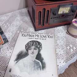 Antique Sheet Music 1910s You Made Me Love You Al Jolson Hit James V Monaco Vintage