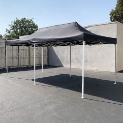 New In Box $185 Heavy-Duty 10x20 ft Popup Canopy Tent Instant Shade w/ Carry Bag Rope Stake, Black/Red 