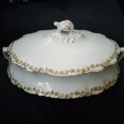 Serving dish 14carat gold Trim