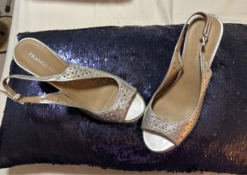 Franko Sarto silver platform sandals