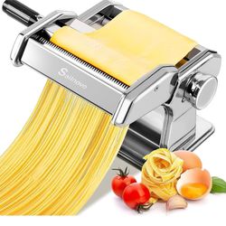 o Pasta Maker Machine, 180 Roller Pasta Maker, 9 Adjustable Thickness Settings 2-in-1 Noodles Maker with Rollers and Cutter, Perfect for Spaghetti, Fe