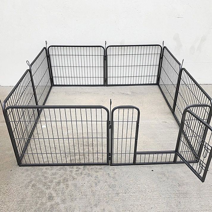 (New) $75 Heavy Duty 24” Tall Dog Pet Playpen Fence Gate, 8-Panels X (24” Tall X 32” Wide)