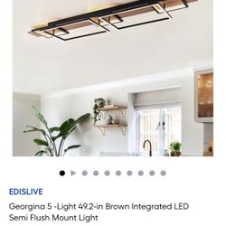 Georgina 5 -Light 49.2-in Brown Integrated LED Semi Flush Mount Light