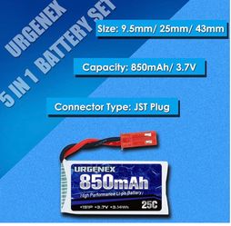 Urgenex 850 mAh/ 3.7v Battery