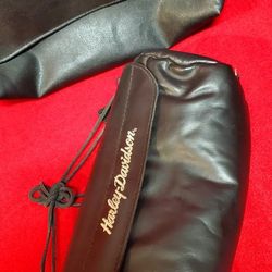 OEM Harley Dyna Softail Touring Vintage Script Leather Windshield Bag Pouch🔥
