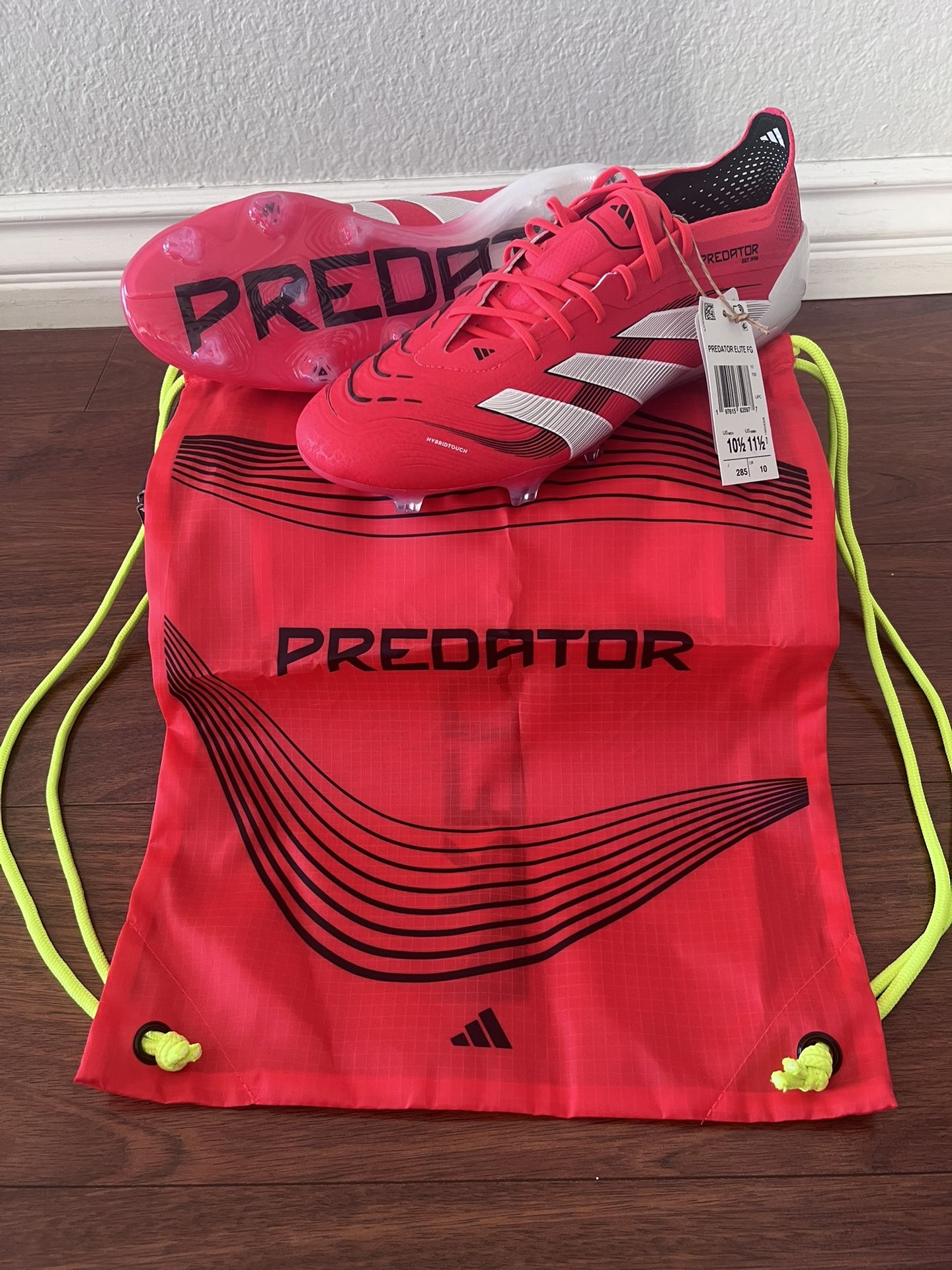 Adidas Predator Elite Firm Ground Cleats - Men’s Size 10.5