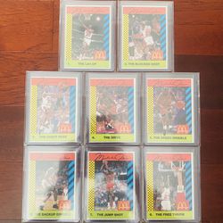 Michael Jordan 1990 McDonalds Rare Basketball Card Lot! Full Set of 8!