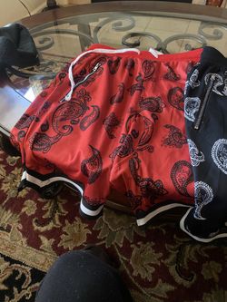 Red / Black Paisley Shorts 2 Pairs