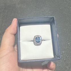 London Blue Topaz Engagement Ring 