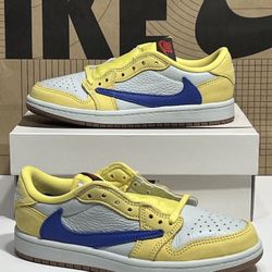 Travis Scott Jordan 1 Low Canary Size 1.5Y