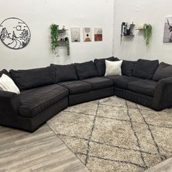 Black Sectional Couch - Free Delivery 