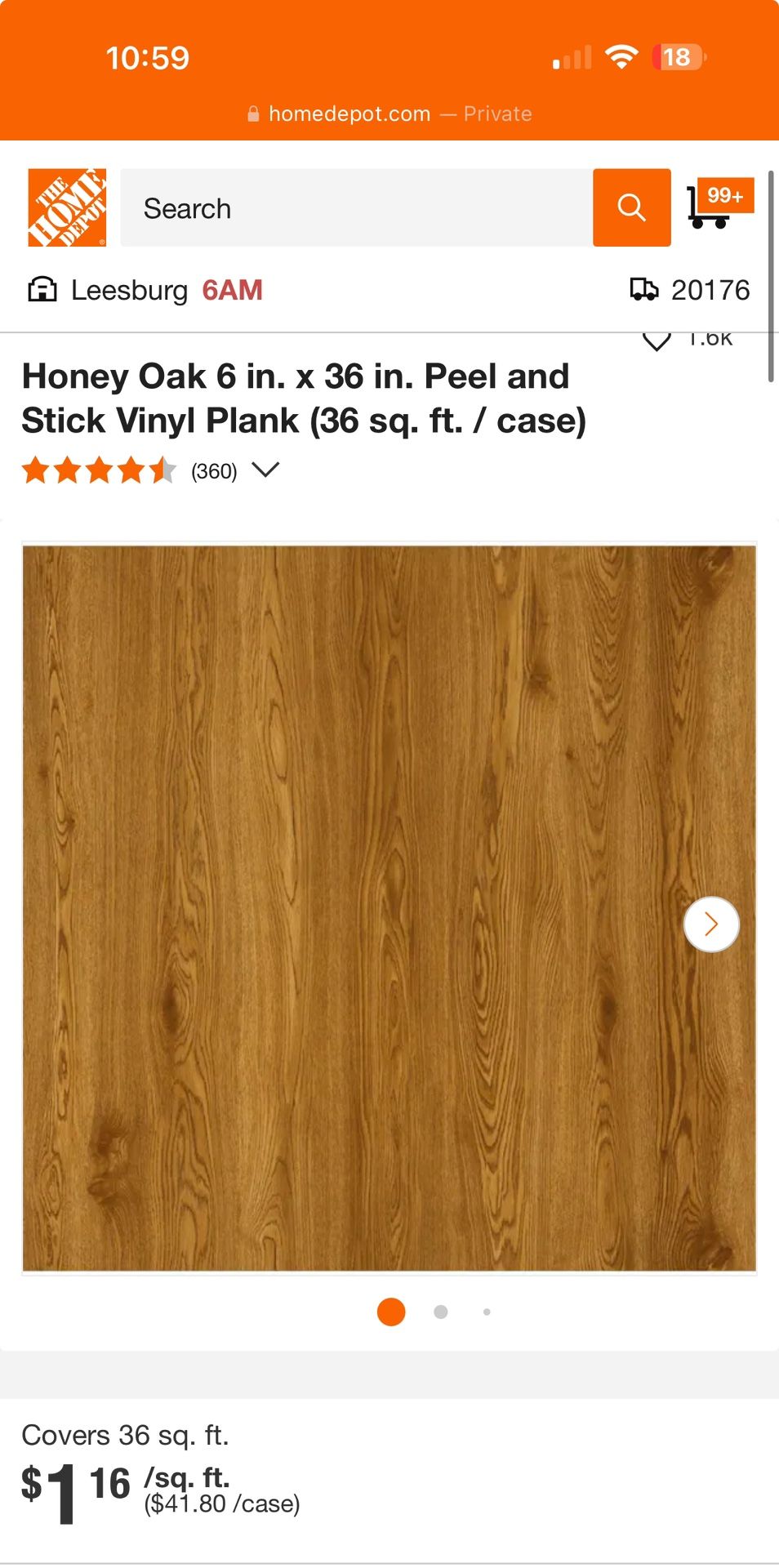 TrafficMASTER Honey Oak MIL x W x 36 L Peel and Stick