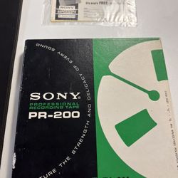 Open Box-SONY PR-200-DOUBLE PLAY-REEL TO REEL TAPE-2400FT 1/4 -1/2 MIL PR200