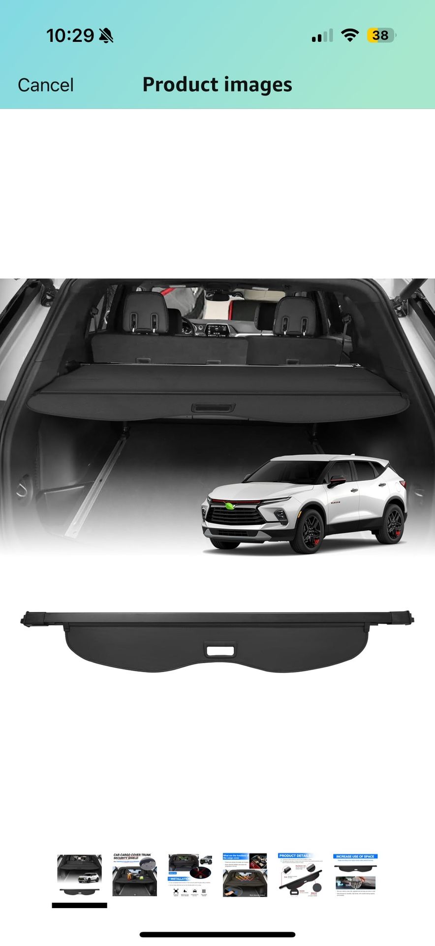 For Chevrolet Blazer 2019-2025 Retractable Trunk Cargo Cover Security Shield USA