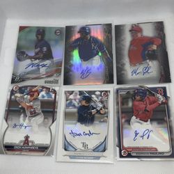 6 Card Bowman Autograph Baseball Lot