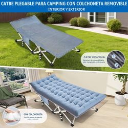 XXL Extra Large Camping Cot, 79 inches long x 32 inches wide x 18 inches high, with Comfortable Adult Mattress, Extra Wide Sleeping Cots, Folding Cot,