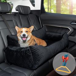 Dog Car Seat for Medium/Large Dogs,Upgrade Suit Dog Travel Bed,Belt and Storage Pockets,Suitable All Cars or Home Use,Portable Design,Easy to Clean