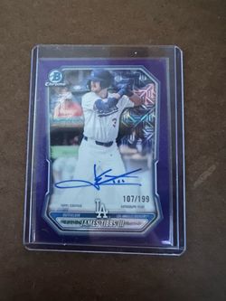 Dodgers Prospect 2026 bowman James Tibbs III mojo refractor autopgraph