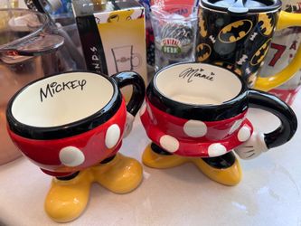 Vintage Mickey & Minnie Ceramic Mugs