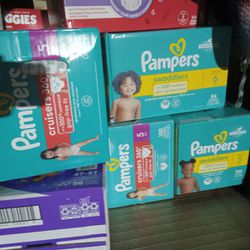 *Variety* Pampers  Diaper Boxs Big And Small