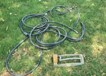 50 ft garden hose and sprinkler