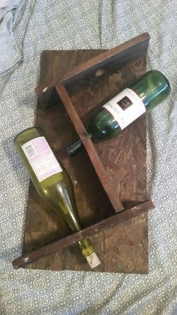 Handmade wine rack 3 bottles hanging