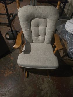 Beige & Brown Rocking  Glider Chair Beige Cushion # 676 