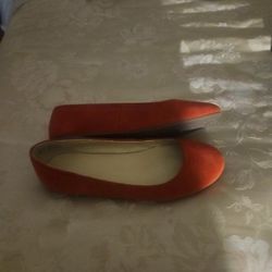 Lands End Red Suede 81/2 Flats